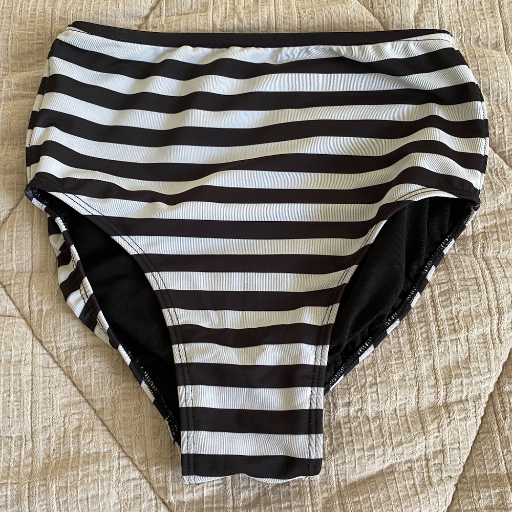 Albion High Waisted Striped Swim Bottoms